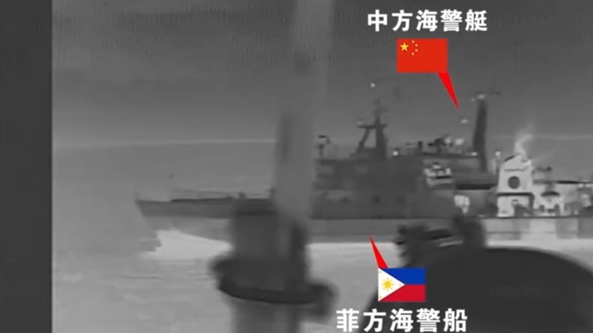 中國海警指控菲律賓突然轉向衝撞。（圖／翻攝自 微博 中國海警）