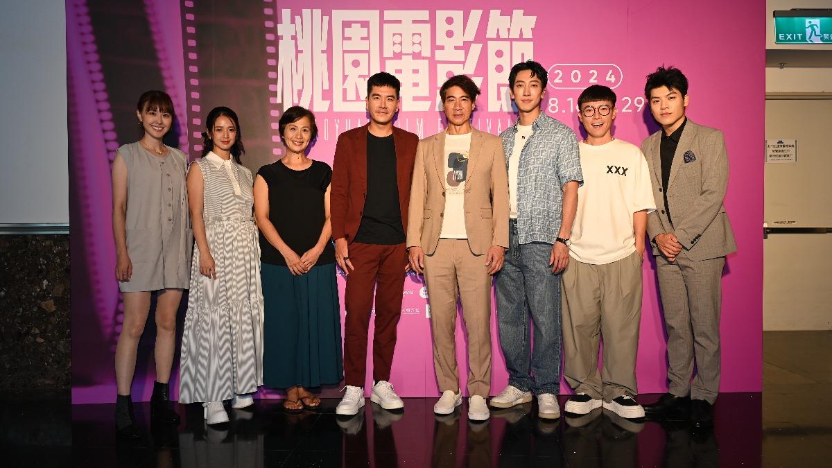 《在光裏的人》今在桃影世界首映,主演王傳一、翁家明、臧芮萱、張晏塵、黃采儀、游小白、蔡天嘉、廖曉彤出席。(圖/桃影提供)