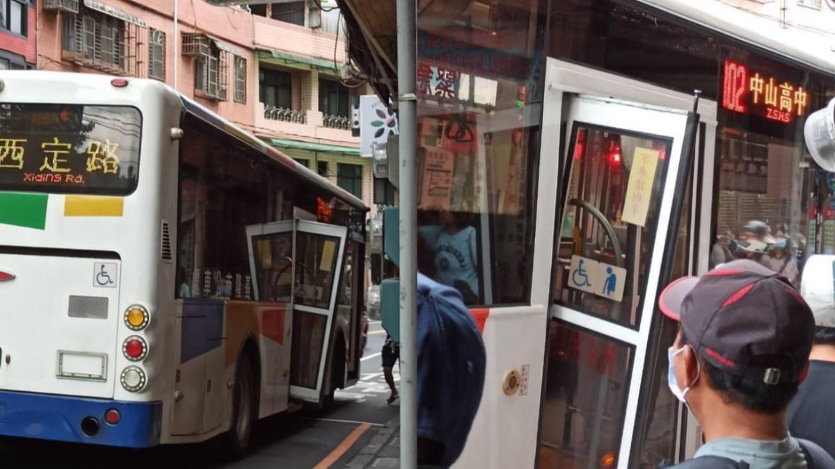 基隆公車開一半「車門突脫落」嚇壞乘客 網批:還沒拆樑先拆門