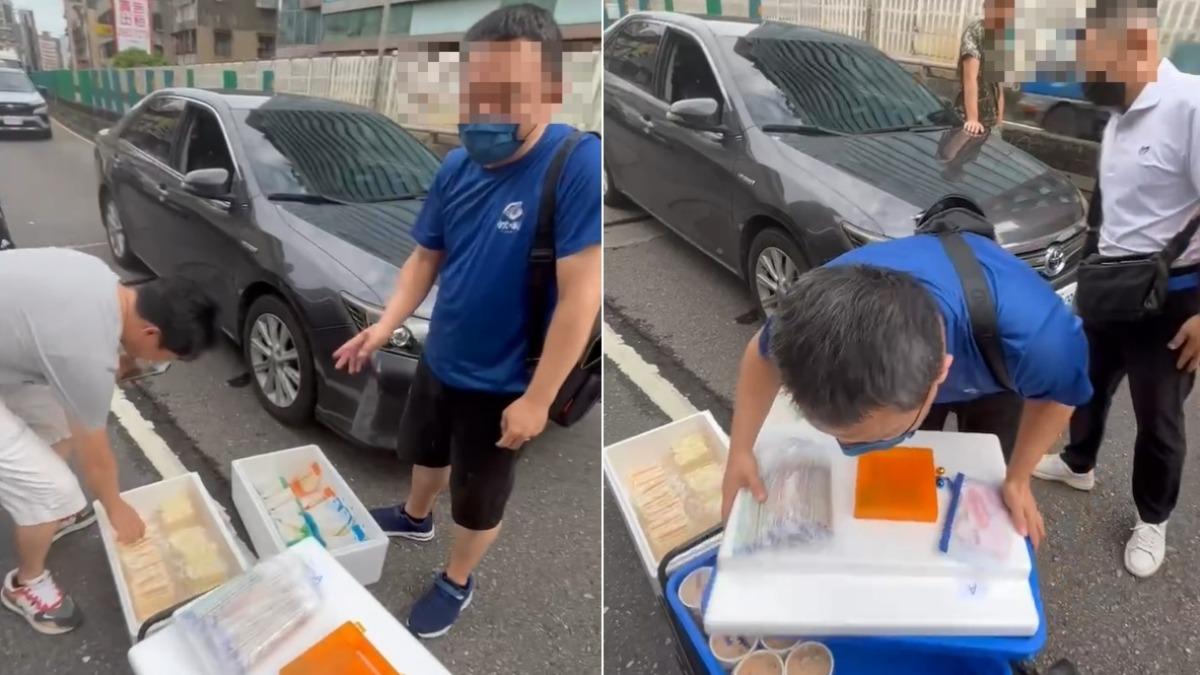 台1線塞爆!超狂商人直接搬早餐出來賣 網笑:全台第1人