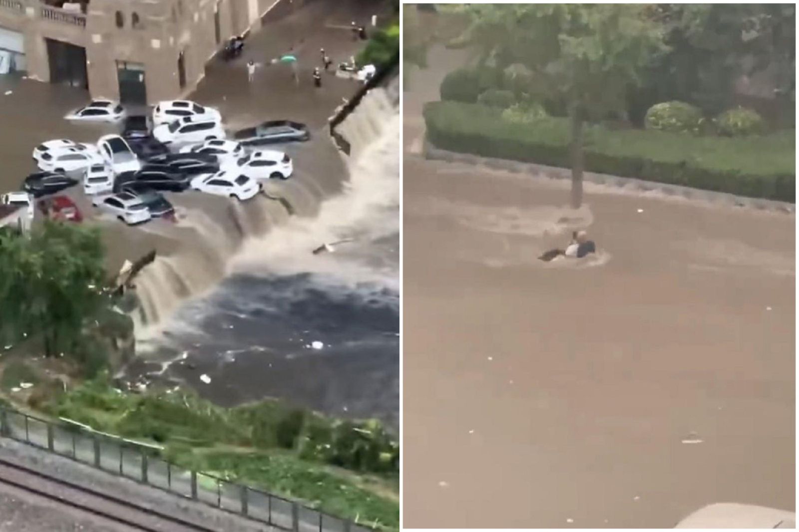 中國水災不斷！大連暴雨連連　民眾直擊父女被沖走慘死