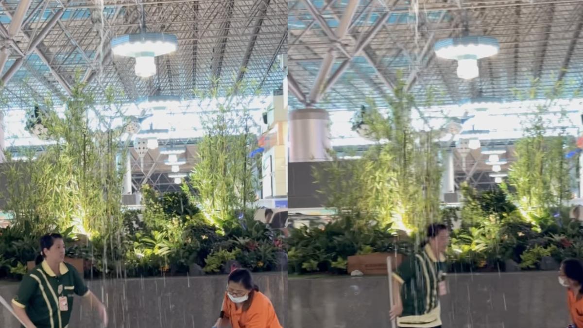 旅客經過時也拍下漏水畫面。（圖／網友@cruzheng授權提供）