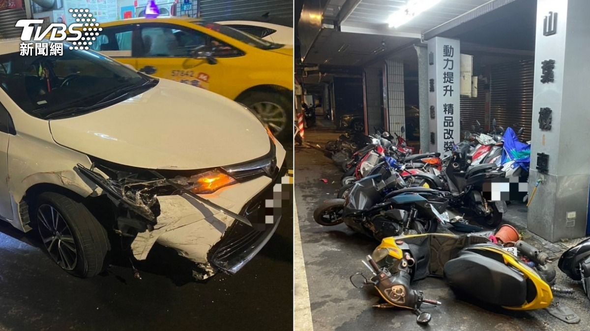 你累了嗎？餐廳服務生深夜下班　疑疲勞駕駛連撞21輛機車