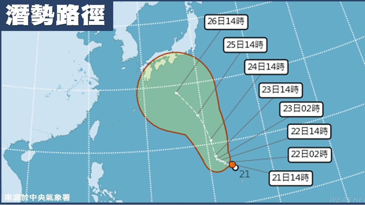預計颱風走向。(圖/TVBS)