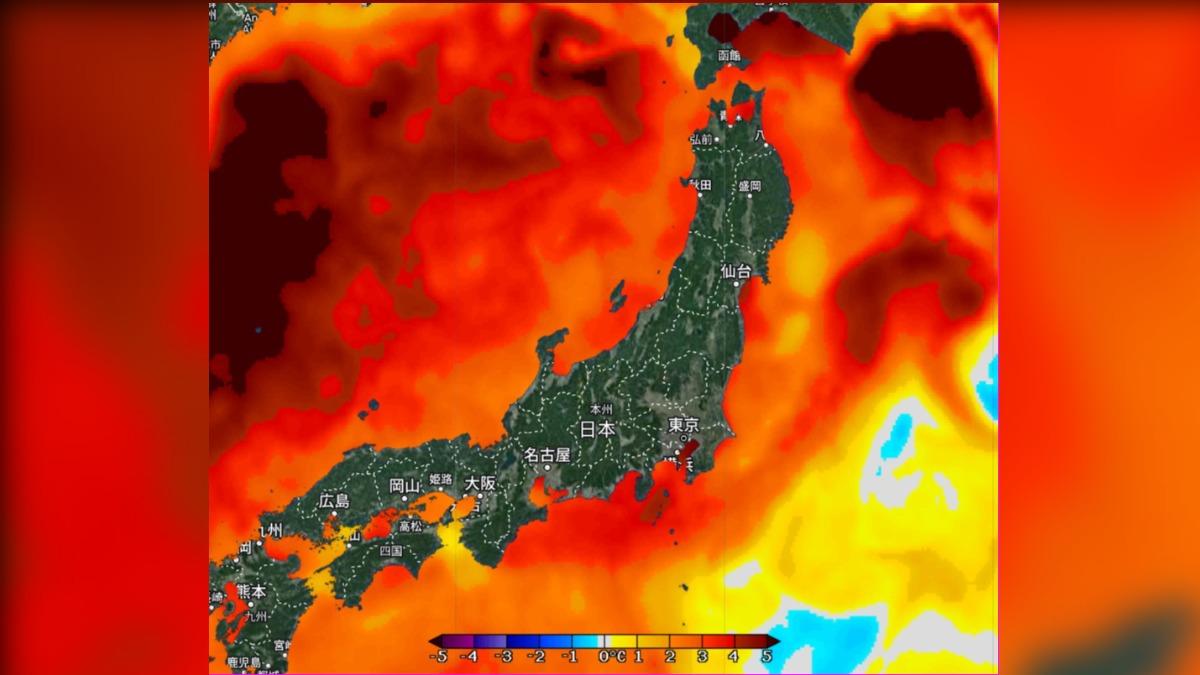 天氣／東京暴雨水災！鄭明典秀「海溫圖」　氣象署：熱量累積導致