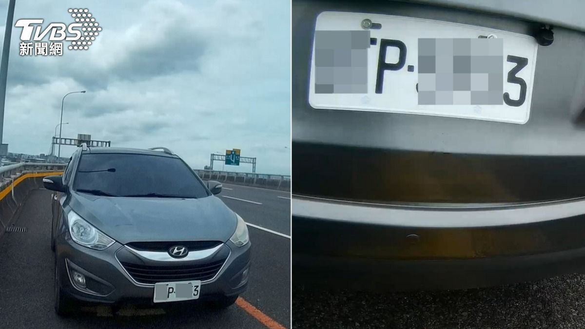 休旅車駕駛因超速被扣牌,私下購買假車牌上路。(圖/TVBS)