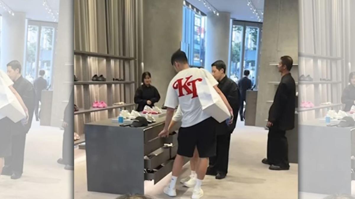 好閃!王齊麟東京精品店血拚 陳詩媛「黏TT」全被拍