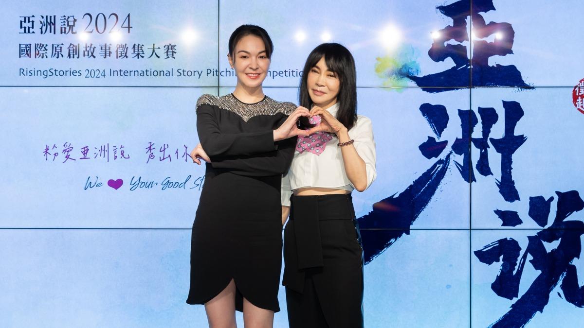 張榕容(左)、柴智屏鼓勵創作者投稿。(圖/七十六號原子提供)