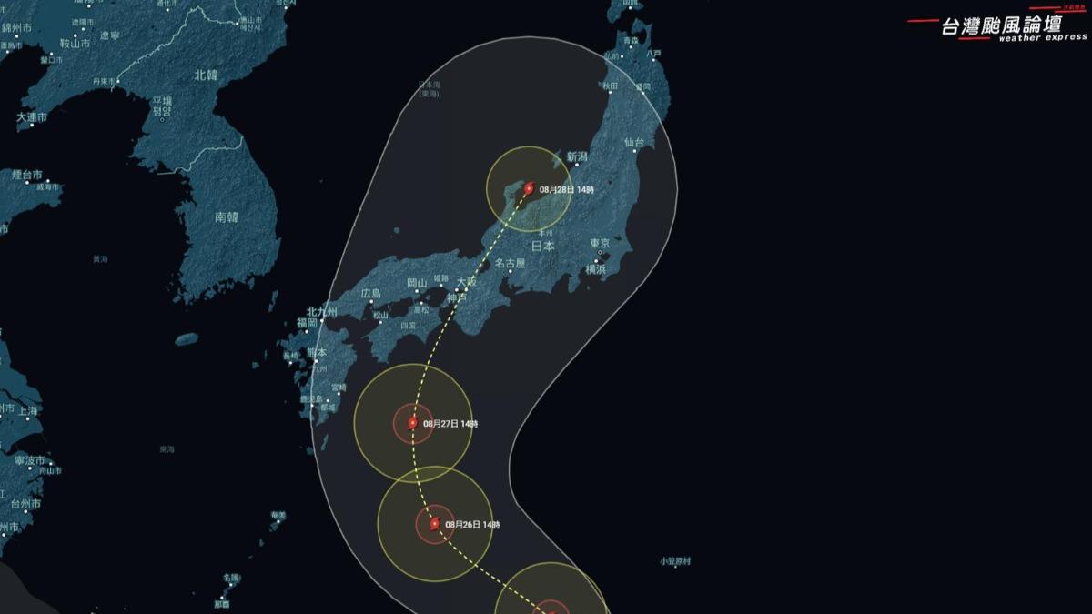 天氣／旅日注意！中颱珊珊下週「貫穿日本」　5地區首當其衝防風雨