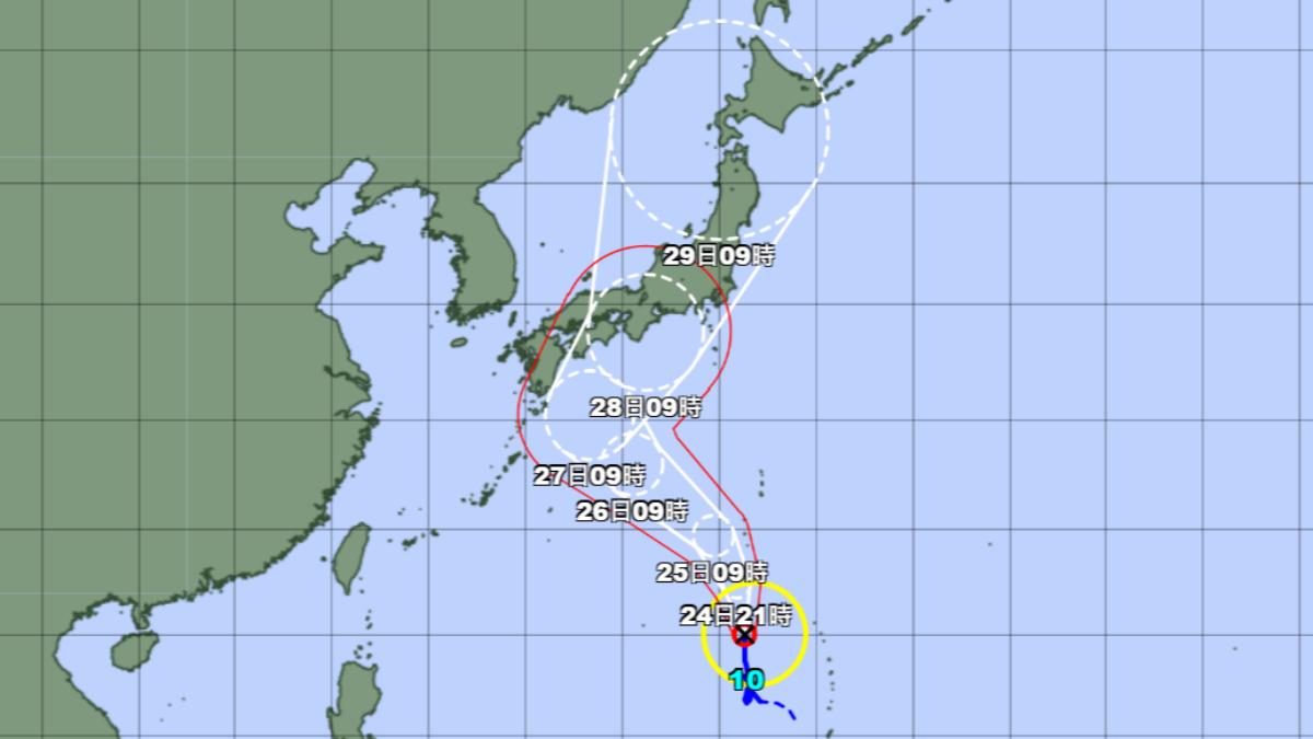 珊珊颱風8/27恐升為「非常強颱」撲日　日本氣象廳最新路徑曝