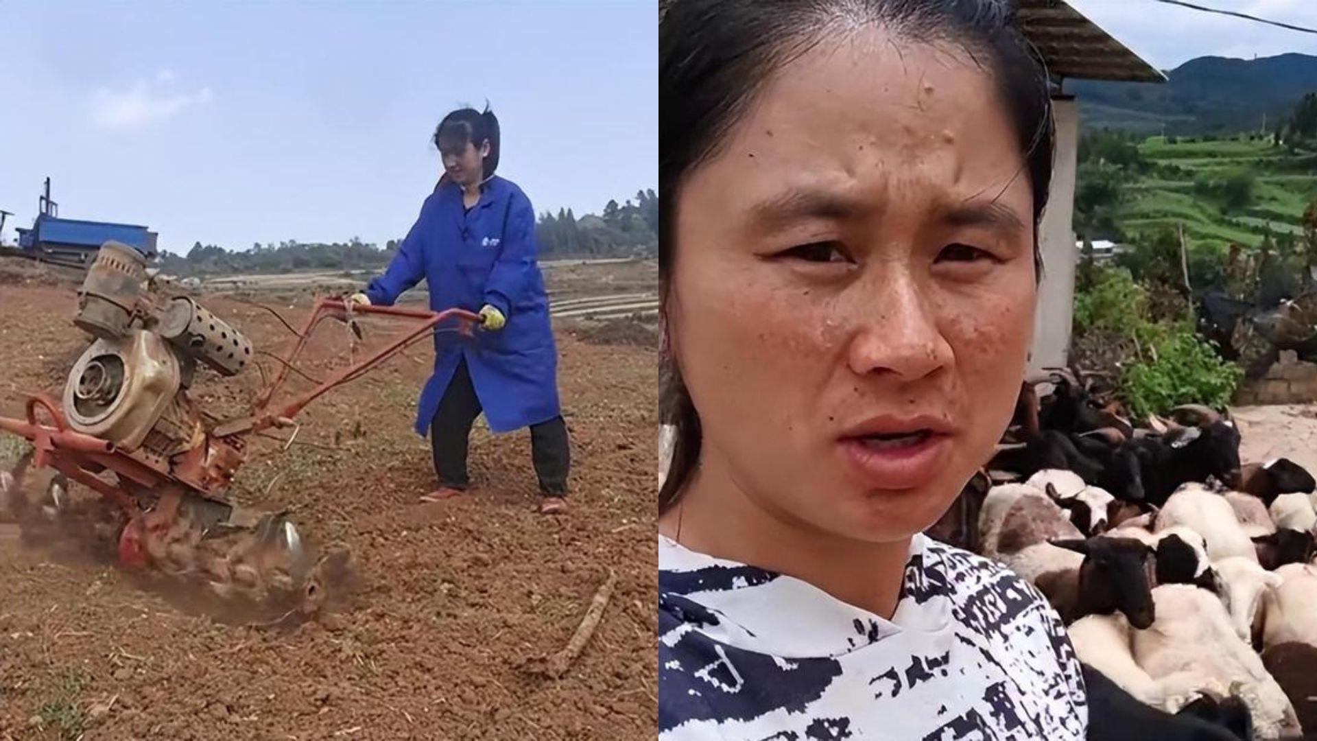即使懷孕張美琴仍要操作危險機器幹活。（圖／翻攝自網易新聞）