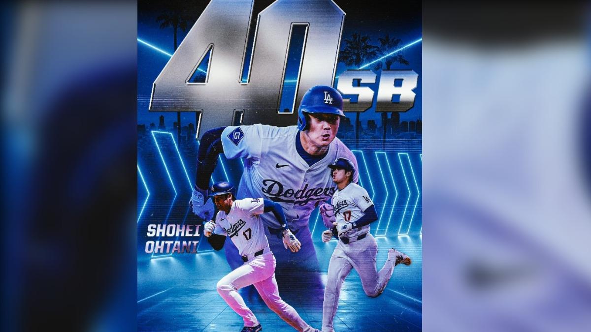 大谷翔平寫下40轟、40盜紀錄。(圖/翻攝@mlb)