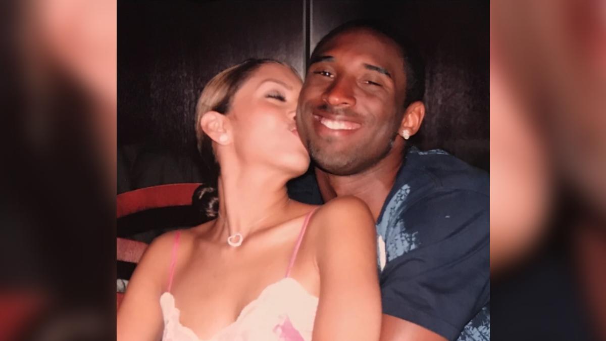 凡妮莎在Kobe 46歲冥誕,PO出親吻Kobe的照片。(圖/翻攝自Vanessa Bryant IG)