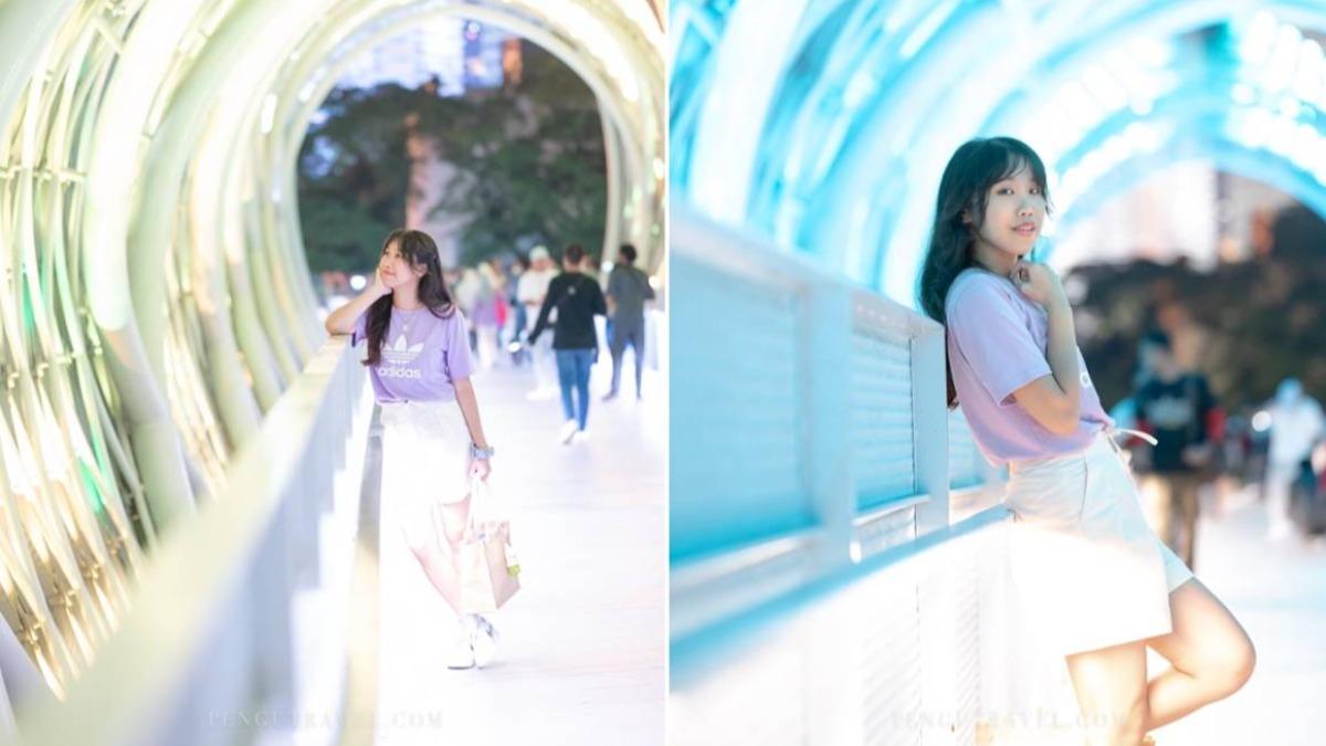 「莎羅馬行人天橋」是近年新興的打卡熱點,有時間的旅人不妨來看看莎羅馬行人天橋日夜不同風貌。(圖/Pengu Travel)