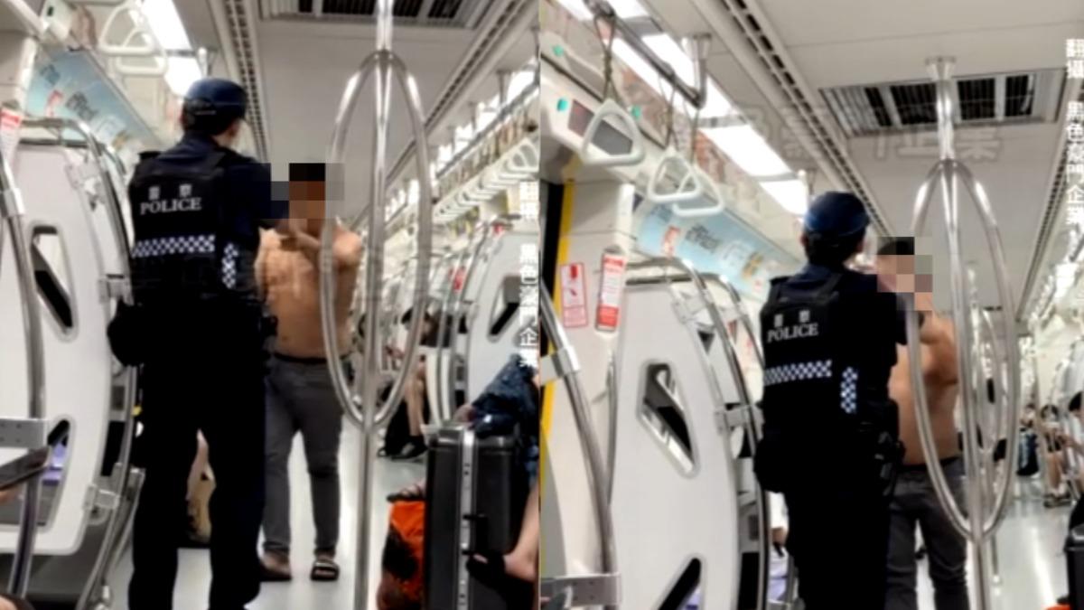 桃捷驚見半身裸男!情緒不穩對警咆哮 「忘帶上衣」嚇壞民眾