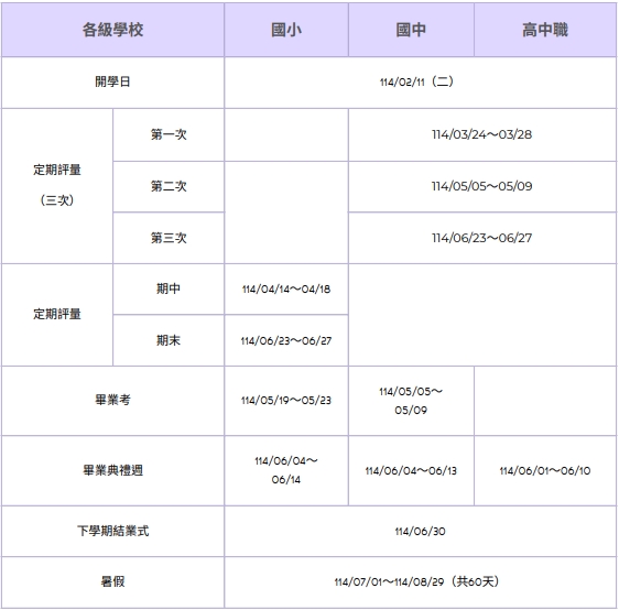 113學年度第二學期行事曆。(圖/TVBS)