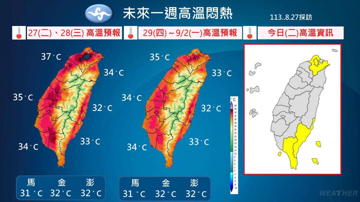 未來一週氣溫圖。（圖／TVBS）