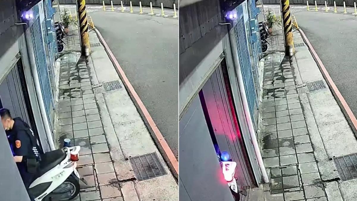 警方勸導噪音檢舉出奇招，竟直接將機車牽進卡拉ok店並開啟警報器。（圖／翻攝社會事新聞影音）