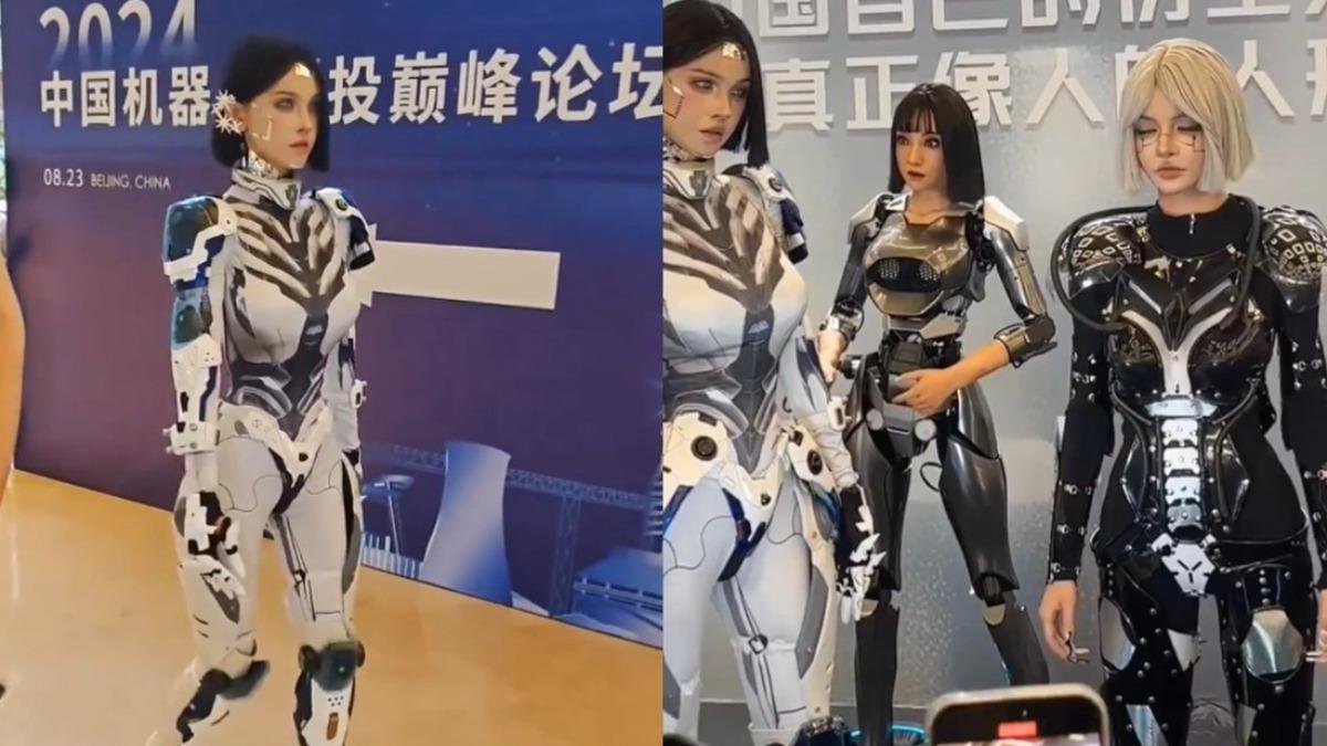 北京機器人展找真實女模扮演! 現場「瘋狂揩油」亂摸一通