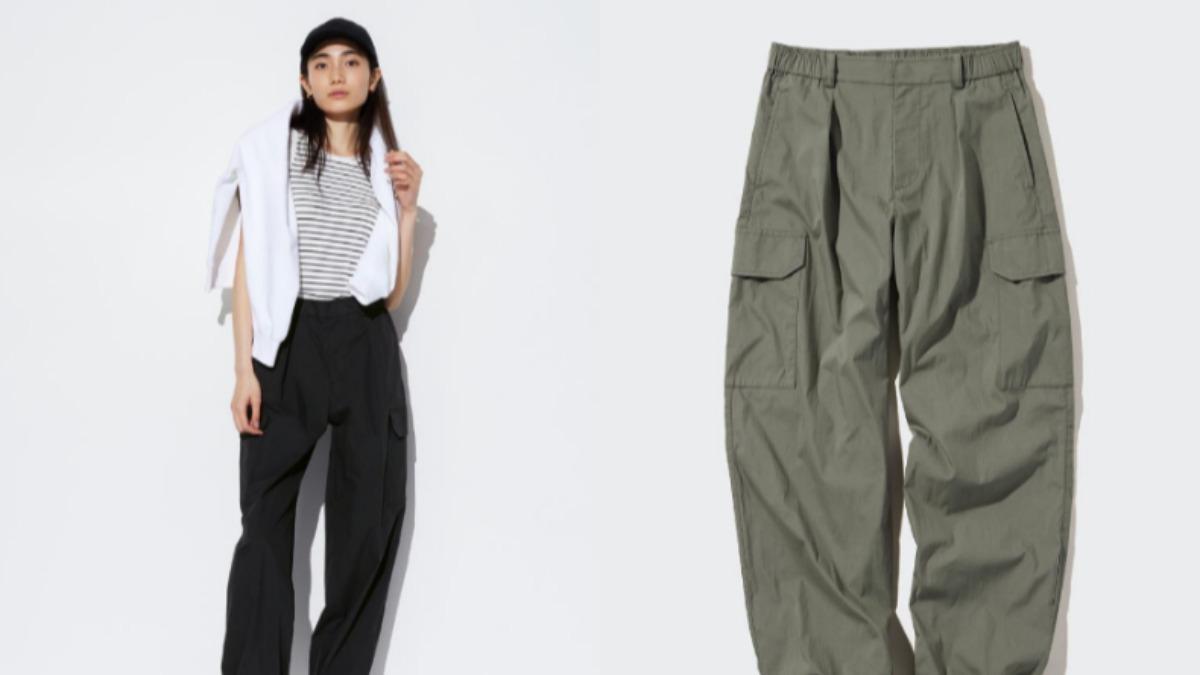 兼具街頭休閒感的輕便抽繩工裝褲。(圖/翻攝自UNIQLO)