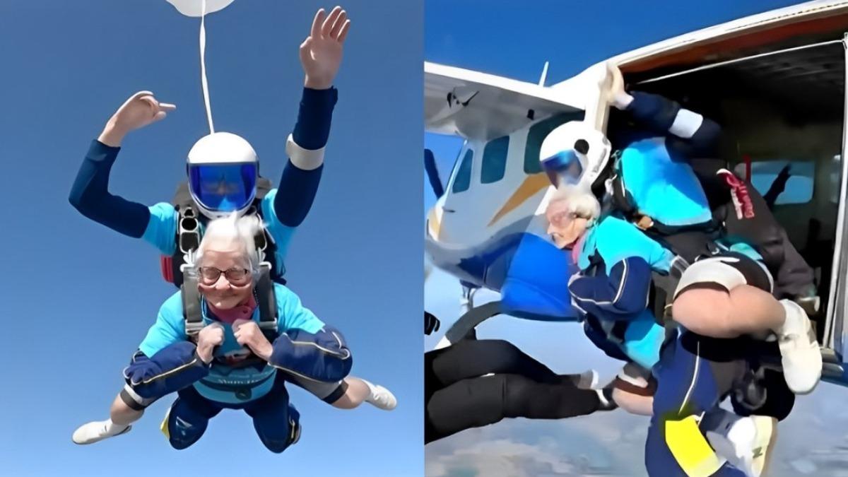 最狂慶生!英102歲人瑞高空跳傘破紀錄 親揭4養生法防失智