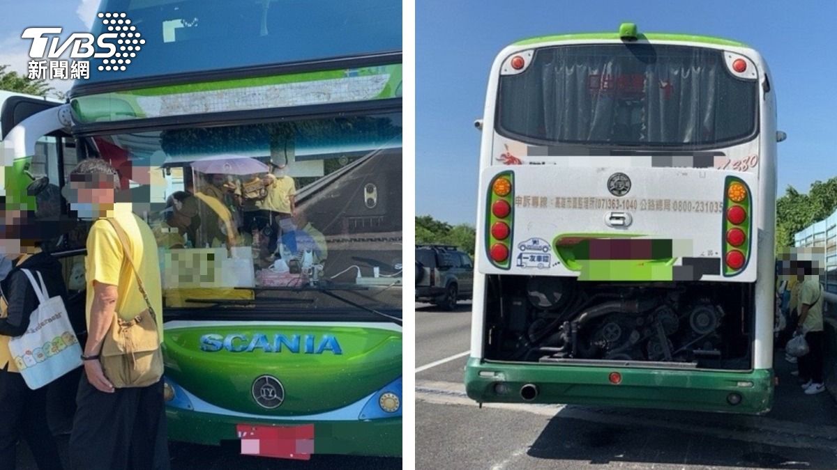 休假好掃興!遊覽車故障急停國道 35乘客驚險站路肩