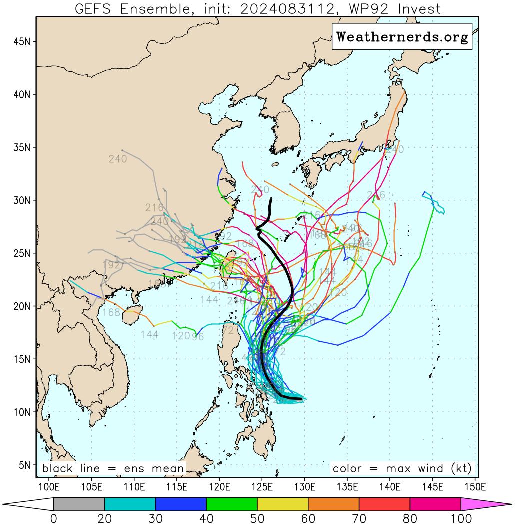 吳德榮指出，週四（5）至週六（7）颱風在台灣附近活動。（圖／翻攝weathernerds）