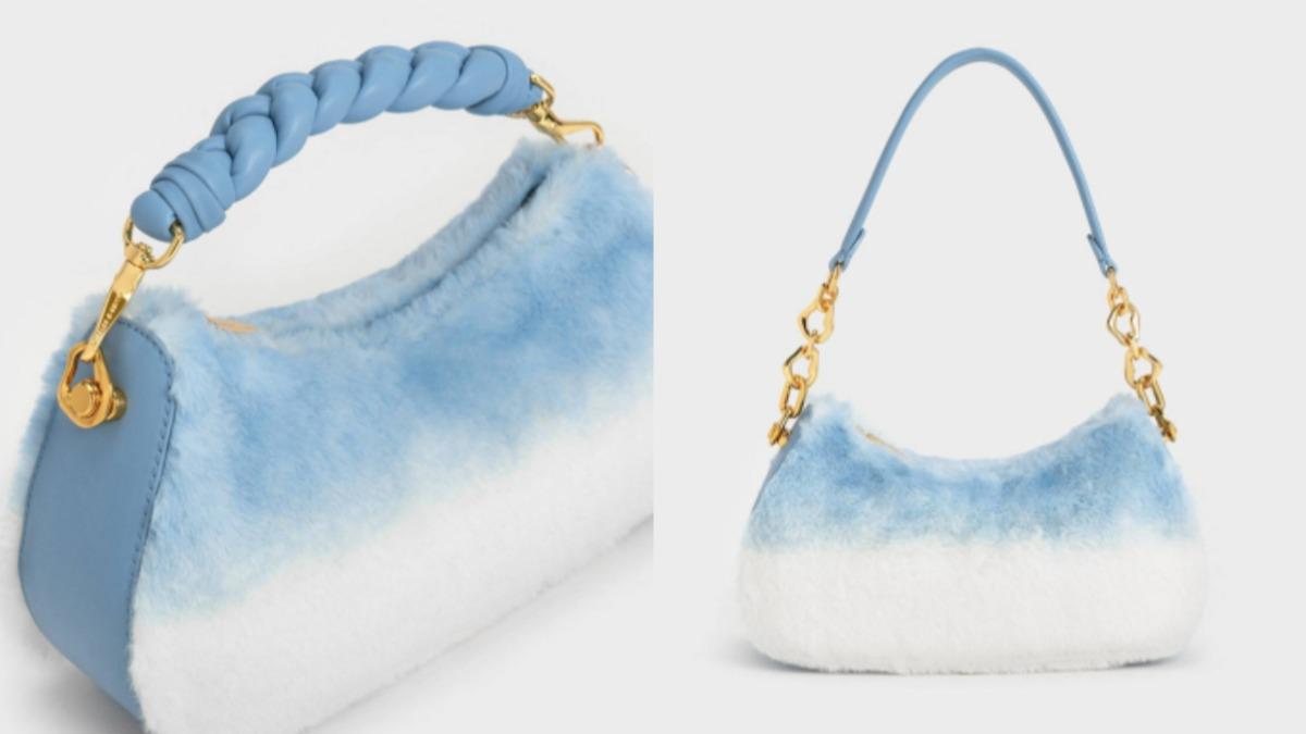 CHARLES ＆ KEITH  Moira 編織提把絨毛腋下包。（圖／翻攝自CHARLES ＆ KEITH官網） 