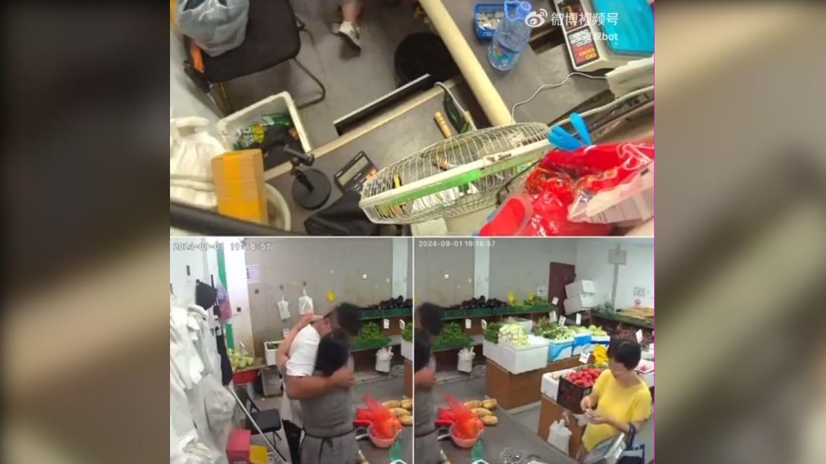 有顧客在場依然大曬恩愛。(圖/翻攝自微博)