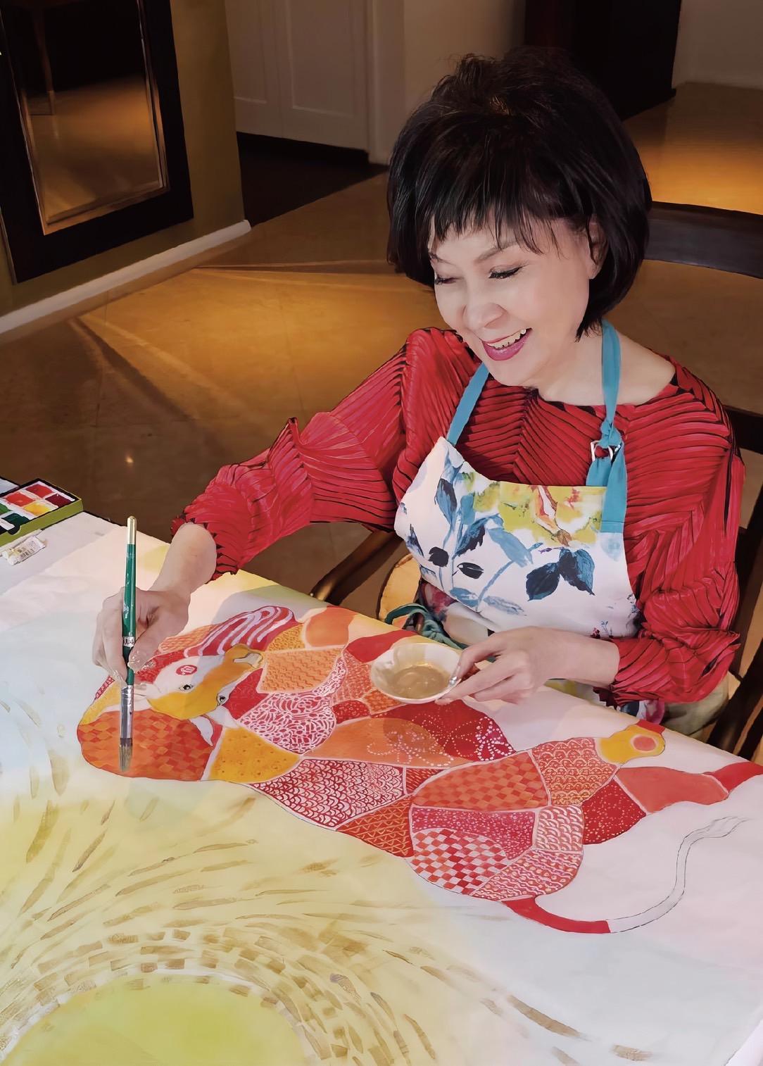 白嘉莉的美麗世界藝術展,將首次曝光新畫作「春燕報喜」、「龍韻花財」。(圖/新光三越)