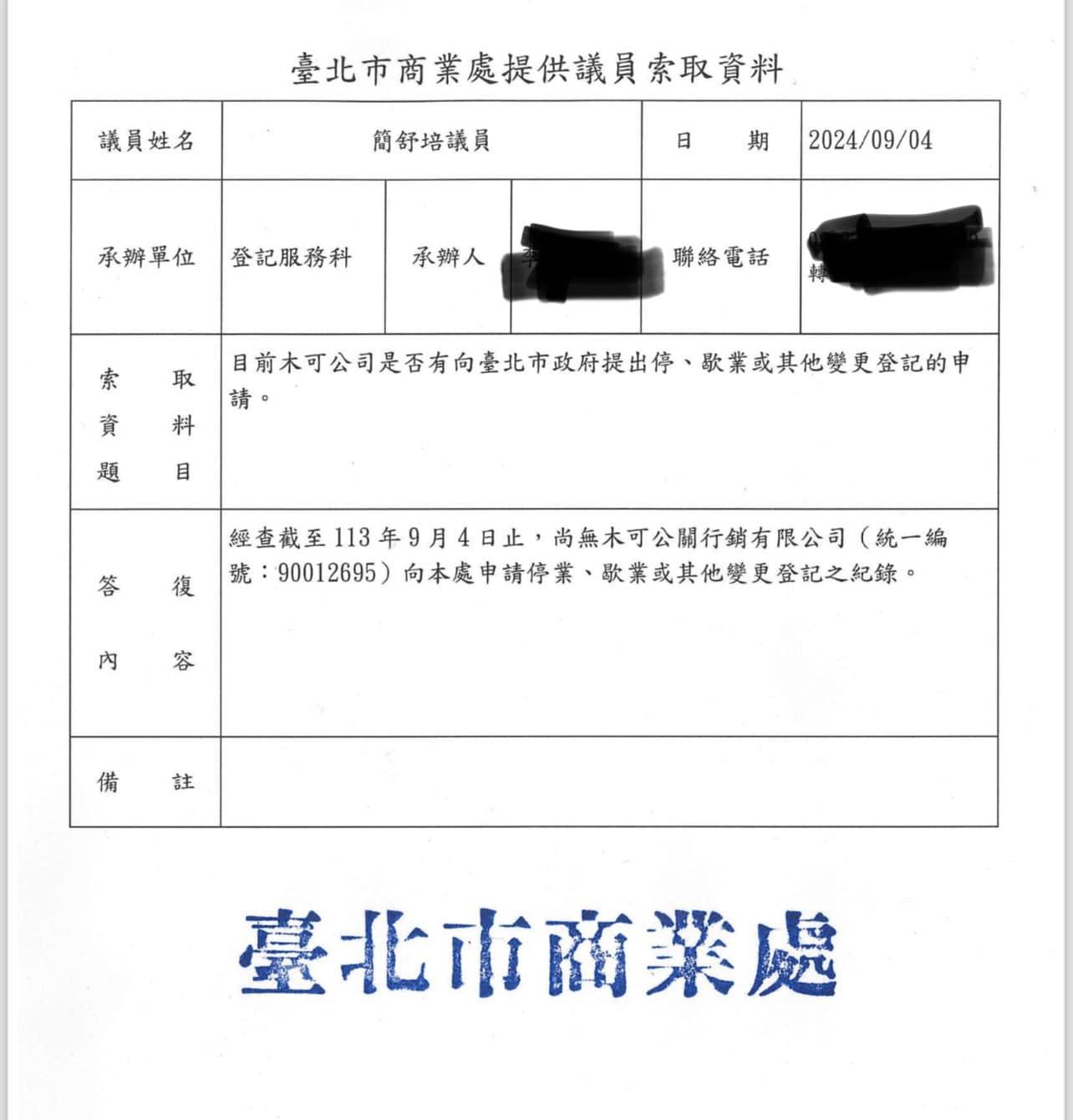 簡舒培爆料木可公司至今都還沒申請停業。(圖/翻攝自簡舒培臉書)
