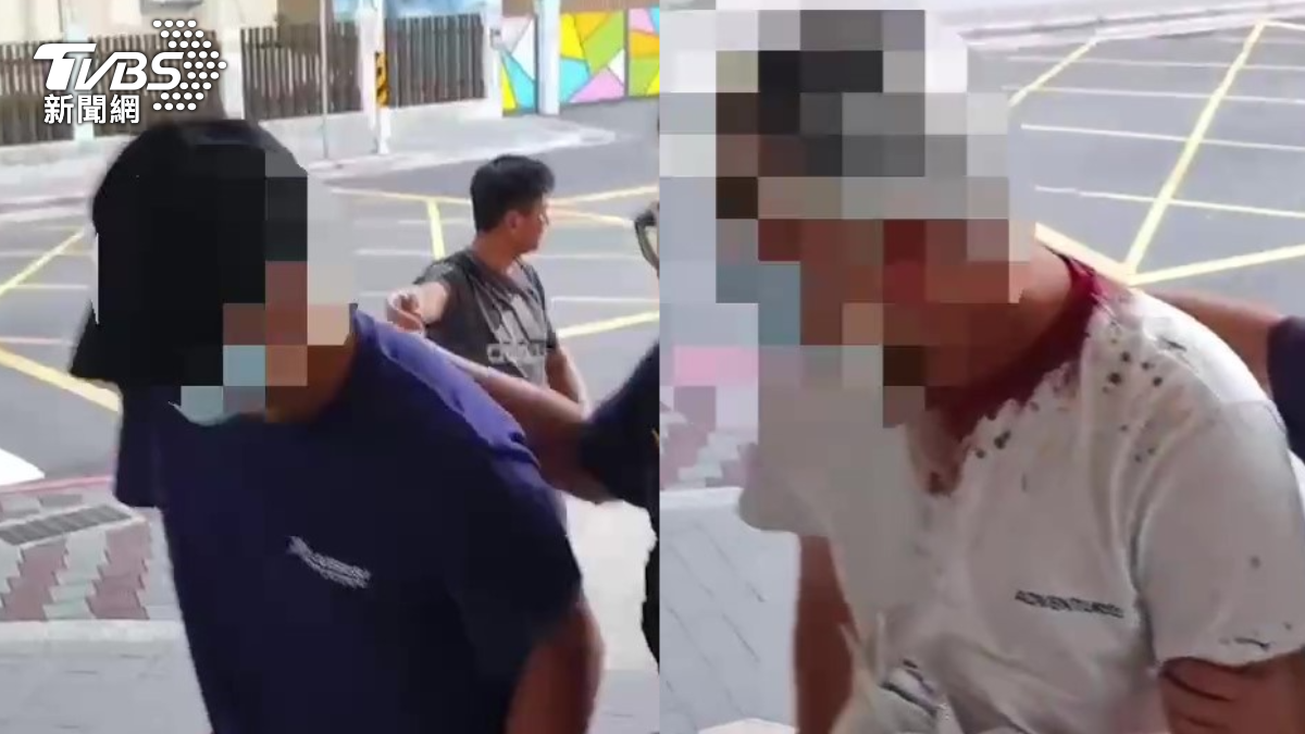 44歲劉男(左)跟18歲劉男(右)等4人遭警方帶回偵訊。(圖/TVBS)