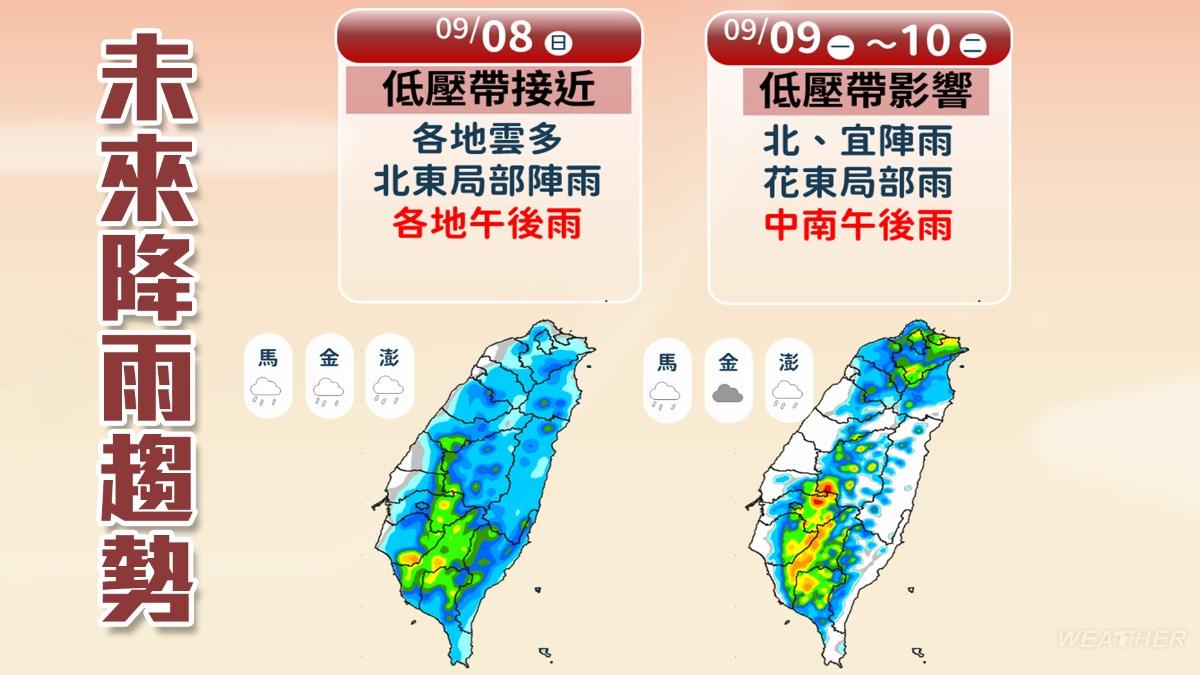 未來台灣天氣仍不是很穩定,到下週四才會稍微緩和。(圖/TVBS)