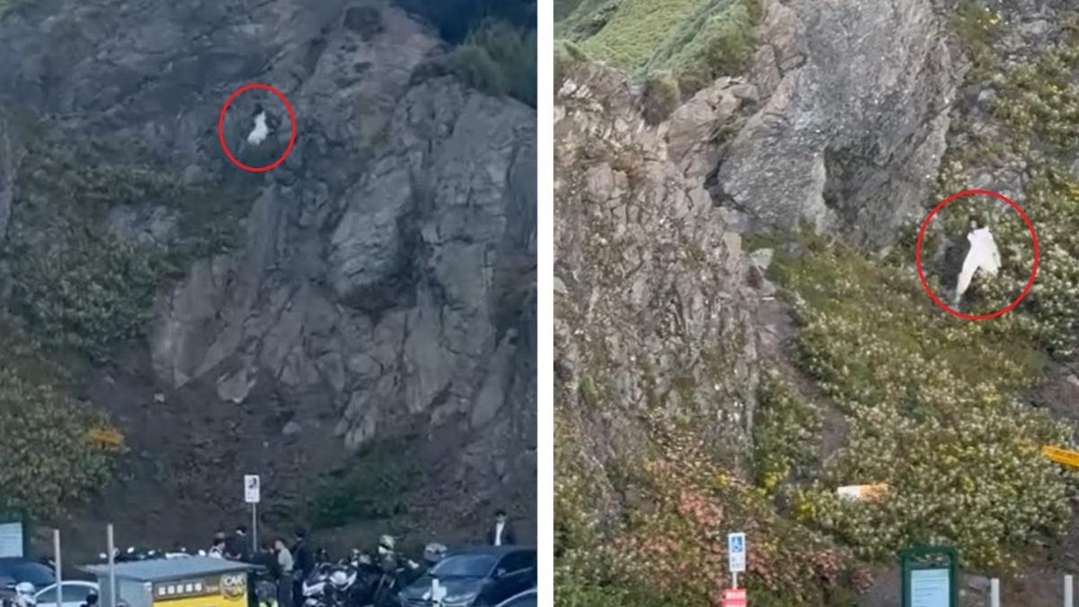 合歡山武嶺拍「亡美照」?白衣女爬陡坡 網怒:鬼門關忘回去