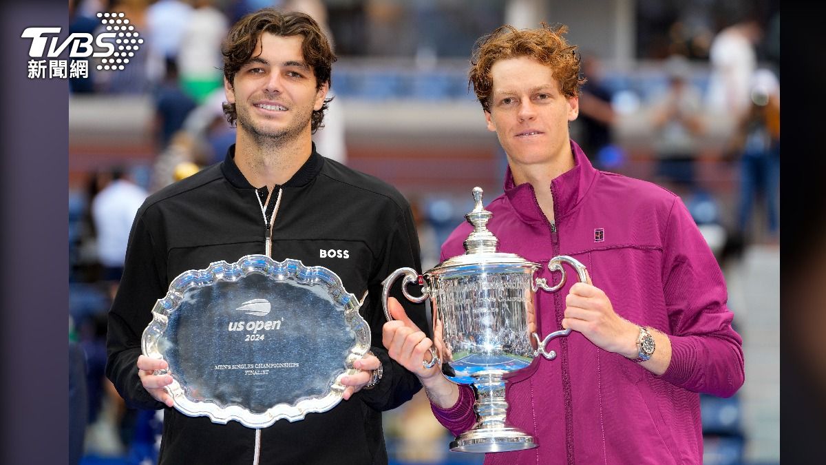 佛里茲(Taylor Fritz)與辛納(Jannik Sinner)。(圖/達志影像美聯社)