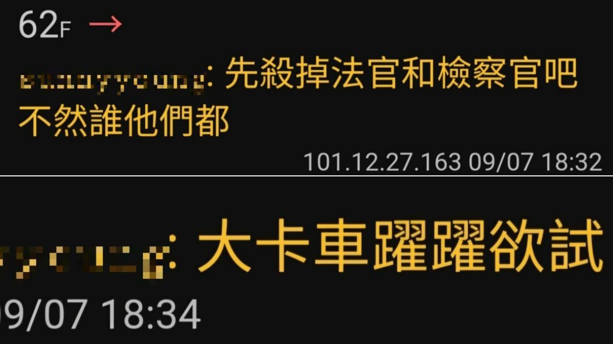 柯文哲支持者在PTT留言嗆殺法官。(圖/TVBS)
