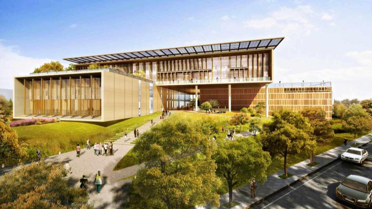 「國家圖書館南部分館」坐落在台南市新營區長榮路上，是台灣第三大圖書館。（圖／翻攝自九典聯合建築師事務所）