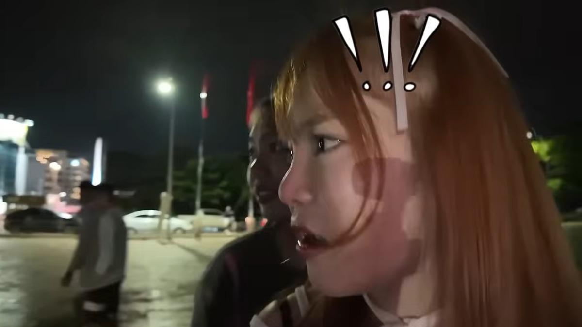 Yada嚇到露出驚恐表情。(圖/翻攝自iiiyadaaa YT頻道)