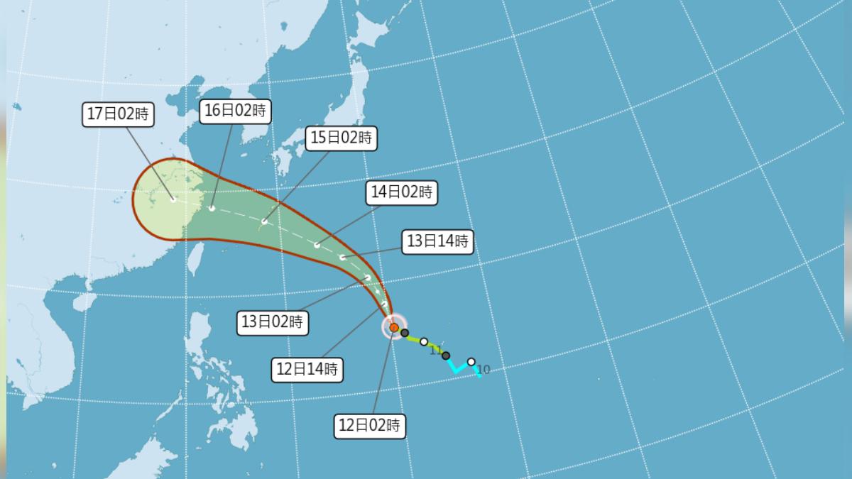 「貝碧佳」預測路徑。(圖/中央氣象署)