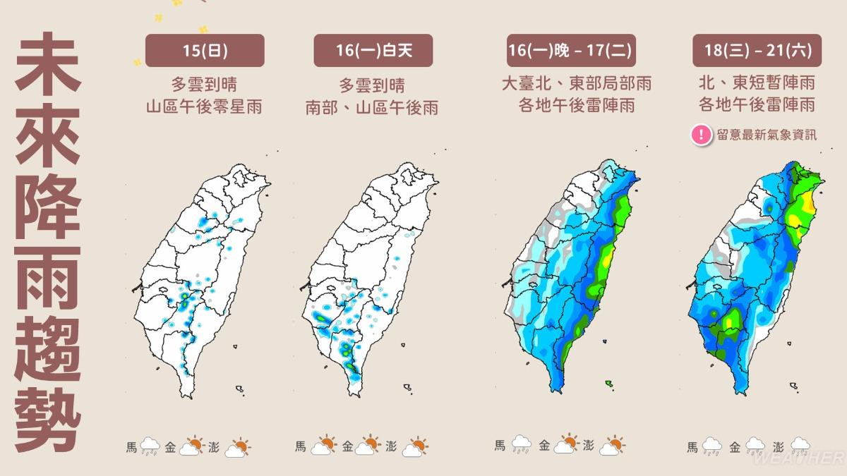 未來降雨趨勢。(圖/TVBS)