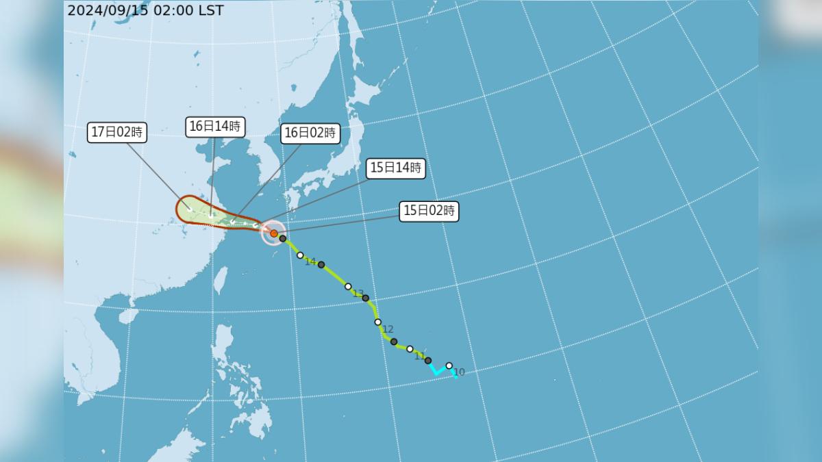 天氣/貝碧佳轉中颱撲陸 秋節「東雨西晴」大台北雲量增多