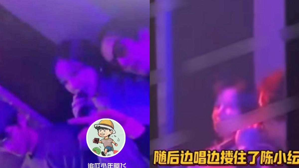 王鶴棣(右)摟住陳小紜(左)肩膀舉止親密。(圖/翻攝自微博)