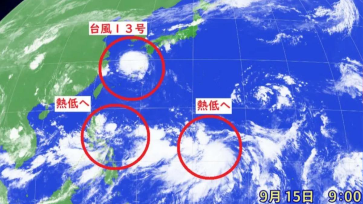 日本預估今晚前又有2熱帶低氣壓生成。(圖/翻攝自WEATHER MAP)