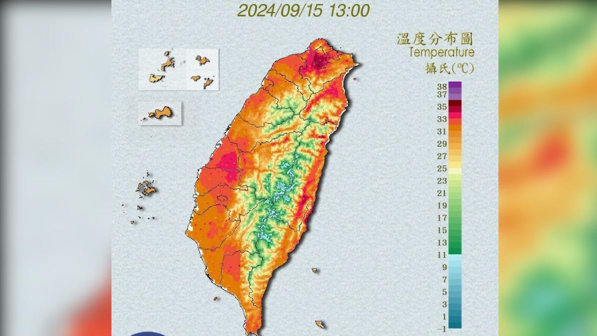 天氣／高溫燈號亮了！3縣市午後飆36度　台東出現「極度高溫」