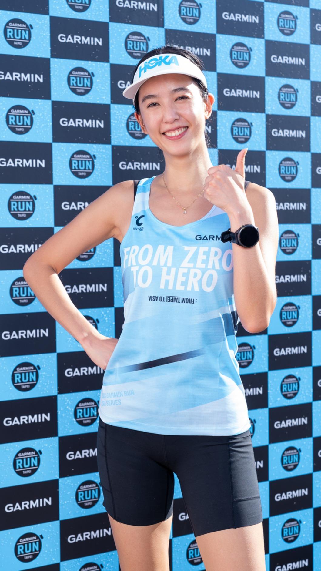 陳庭妮完賽突破個人極限,進步15分鐘。(圖/Garmin提供)