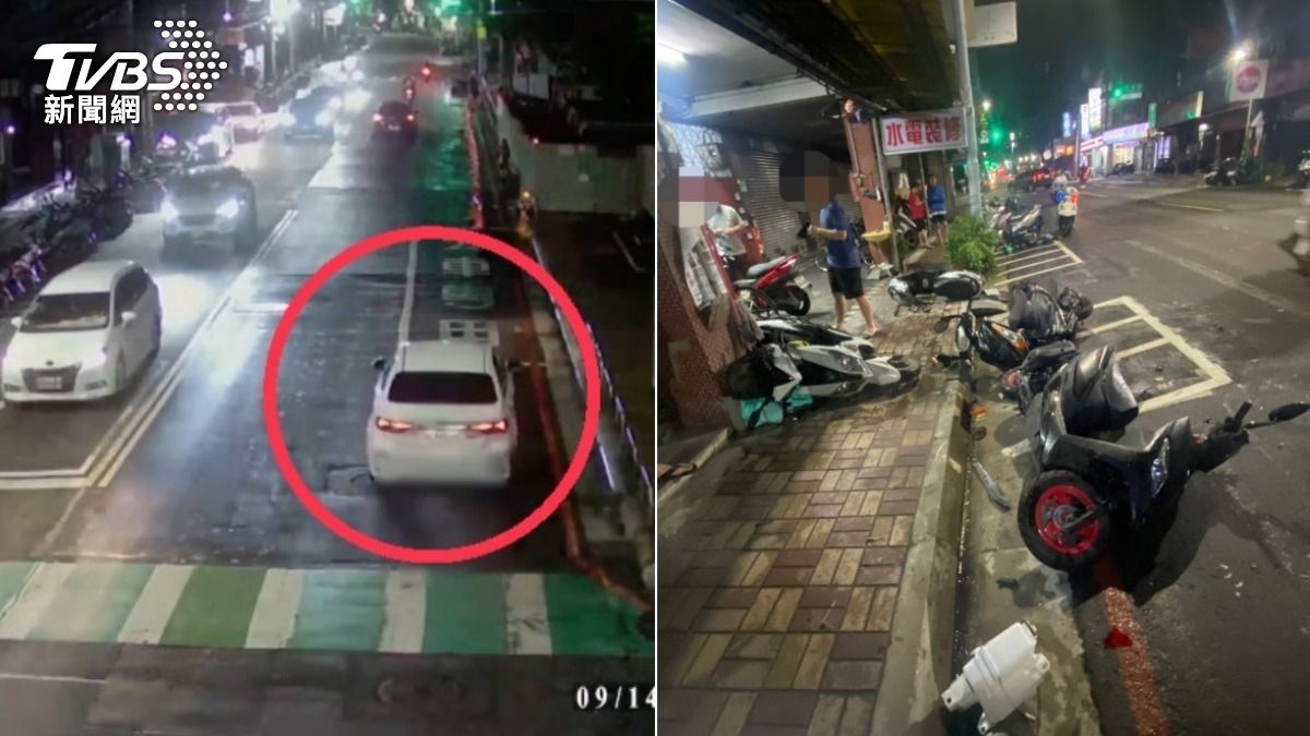 小轎車馬路蛇行連撞13車 駕駛疑毒駕卻扯:講電話分心