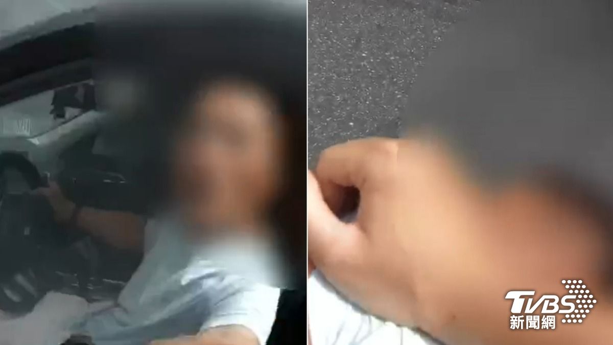 王姓男子肇事逃逸,最後被警方壓制逮捕。(圖/TVBS)
