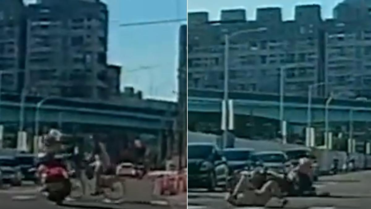 高中生騎Youbike闖紅燈 黃牌重機慘被「擊落」釀3傷