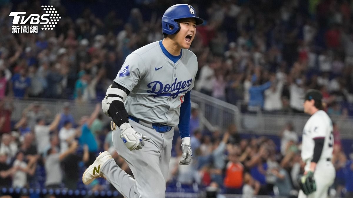 大谷翔平在馬林魚主場完成史上首見的單季50轟50盜,終場更以51轟51盜狂刷紀錄。(圖/達志影像美聯社)