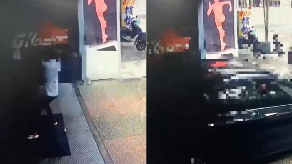 陳男持棍棒砸店還開車衝撞館長的健身房。(圖/民眾提供)